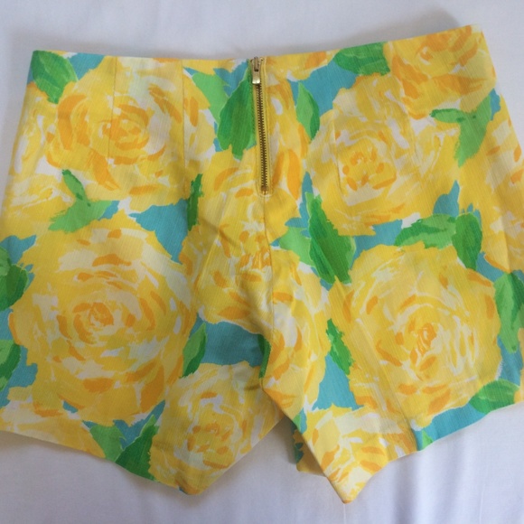Lilly Pulitzer 5" Deenie Yellow Shorts NWT 00 - Picture 3 of 4